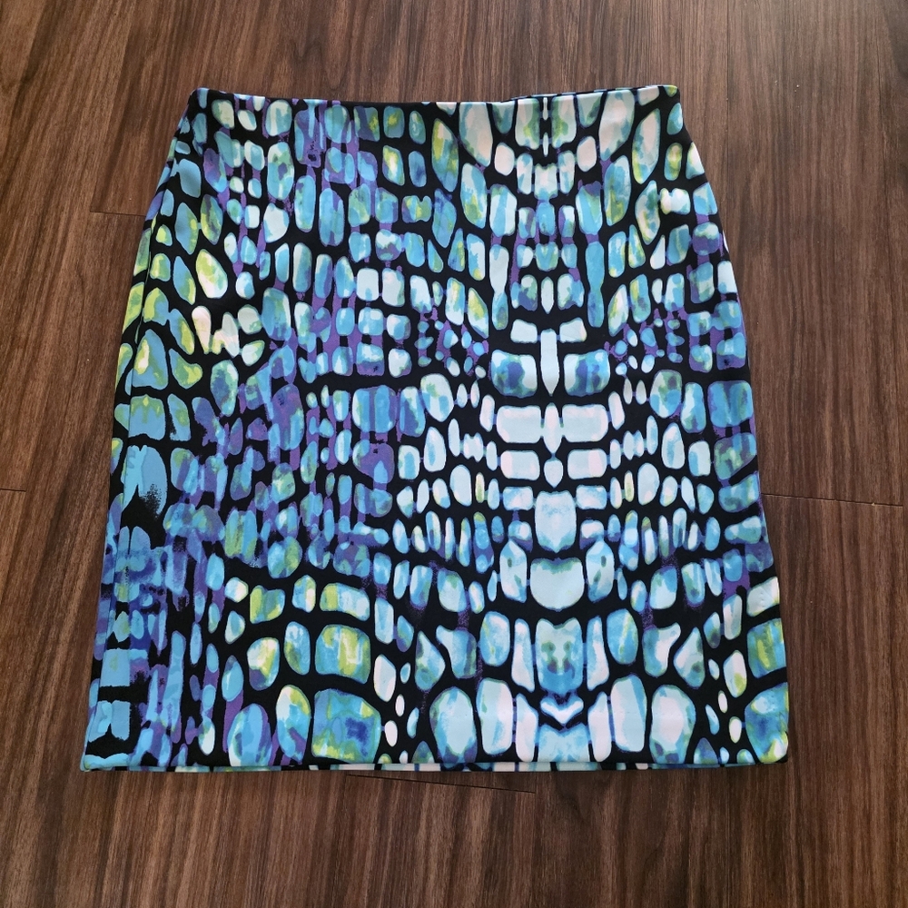 Worthington A-line Skirt Abstract Disco Croc Mythical Jungle Print Womens XL